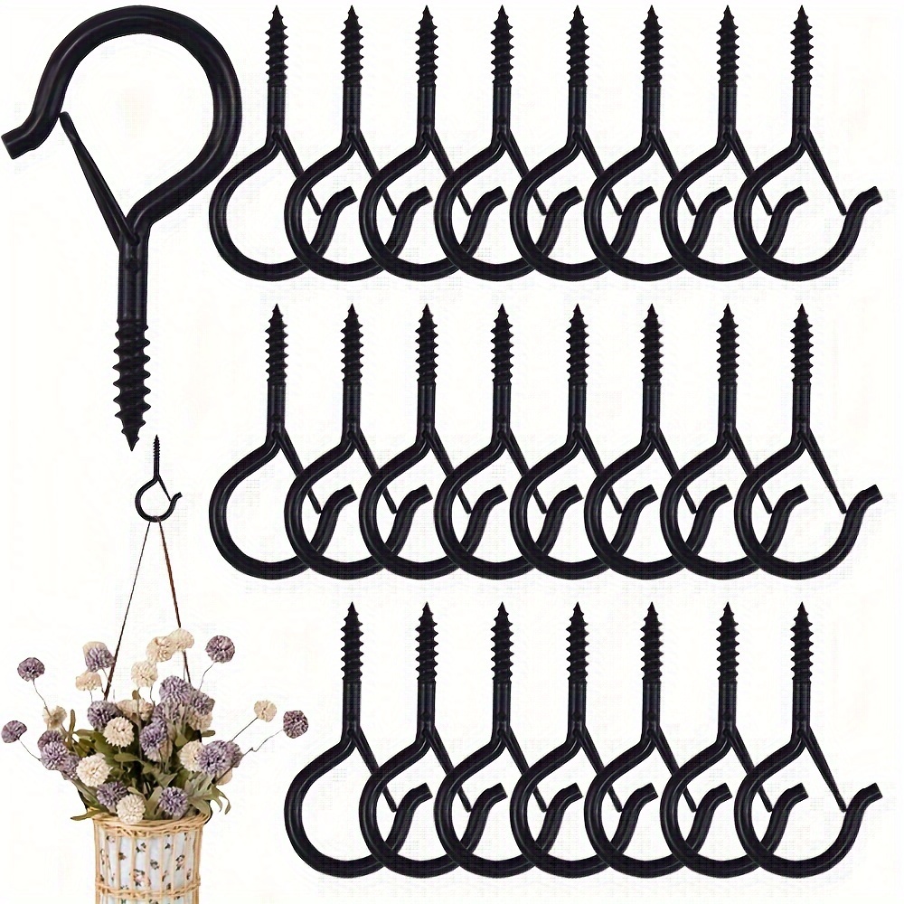 

38/68pcs Heavy-duty Q Hanger Screw Hooks With Safety - 1.5" Black Metal Eyelets For Ceiling, Outdoor Lights, - , Weatherproof Design, Best For Christmas, Thanksgiving