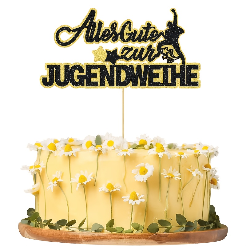1pc Youth Black Topper For Cake Decoration - Happy Youth , Topper Decoration For Baby Shower Birthday Cake Decoration
