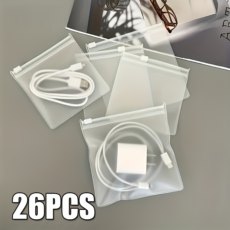 5/13/26/51pcs Reusable Transparent Storage Bags - Storage Bags Suitable For Cables, , And Small Additions, Storage Pouches