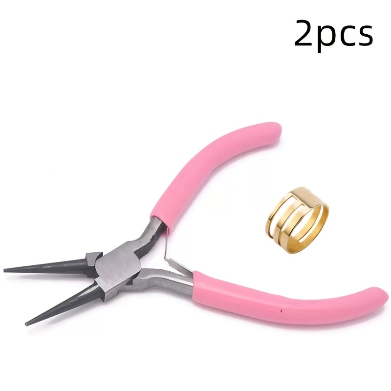 TEMU 2 pièces (1 pince + 1 anneaux) pinces pour fabrication de bijoux de différentes couleurs, pinces de bricolage exquises et compactes pour boucles