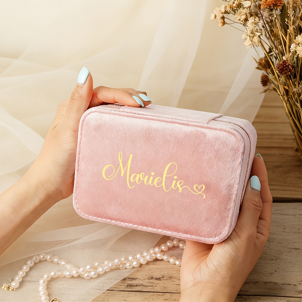 Personalized Jewelry Organizer with Velvet Interior