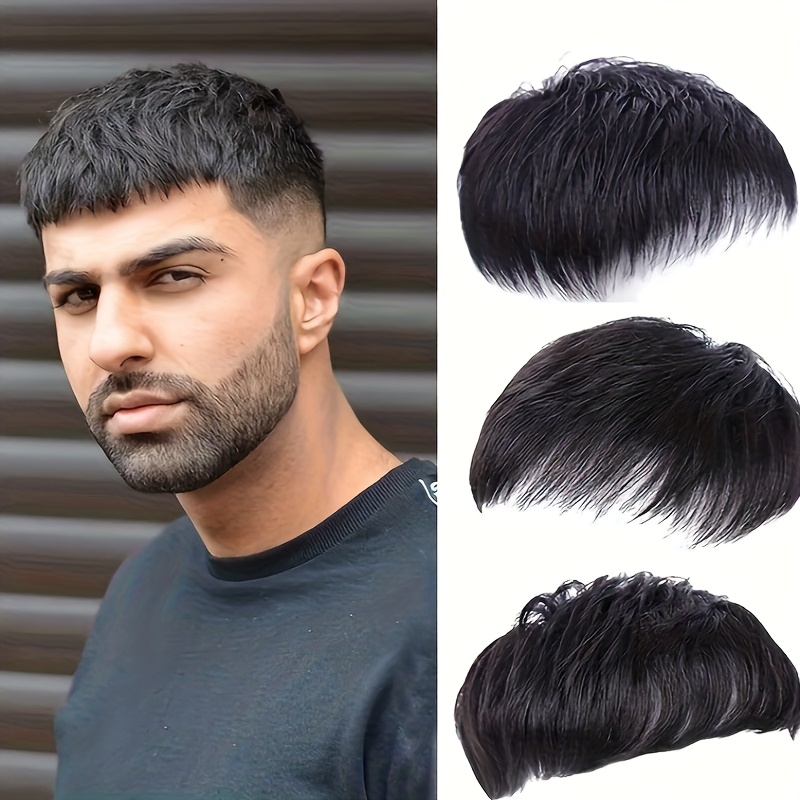 TEMU Men's Wig Piece Top Hair Patch Piece Forehead Pad Hair Increase Hair Volume