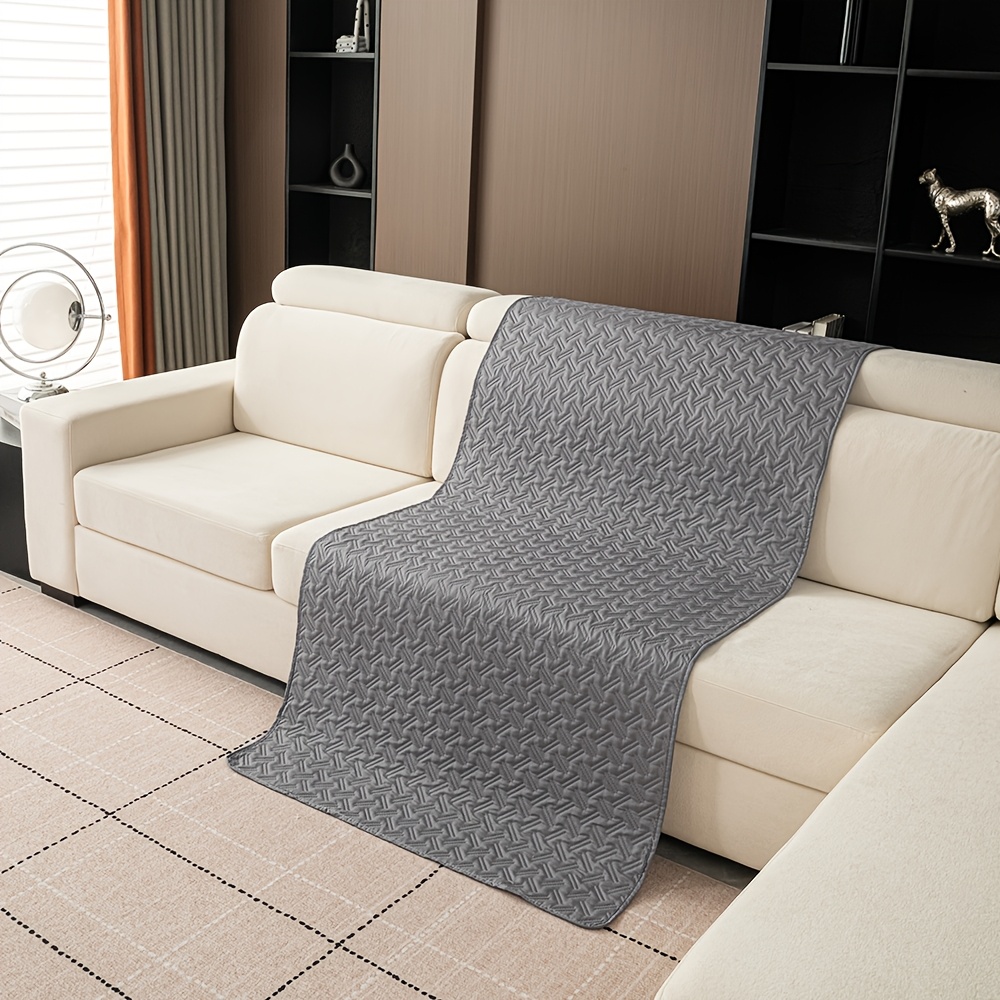 TEMU 1pc Ultrasonic Geometric Embossed Anti-slip Living Room Sofa Cushion, Sofa Protector, Machine Washable And Easy To Clean, Pet-friendly, Perfect