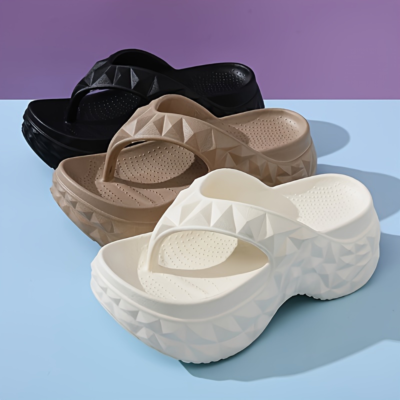 popular   women 39 s eva flat slippers comfortable high heeled casual beach and garden shoes non slip soles easy to slip on   in   and beige   Product details 4