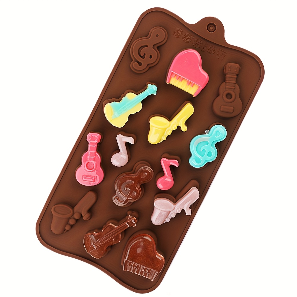 

2pcs, Silicone Musical Instrument Chocolate Mold Candy Mold - Musical Instrument Cake Mold Decoration Tools, Sugar Cubes And Baking - 3d Kitchen Utensils Baking Tools And Accessories