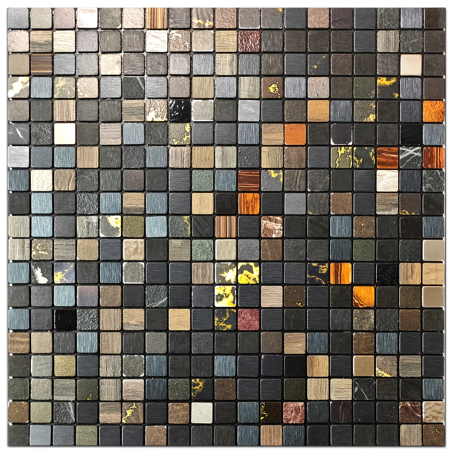 10pcs Metal Mosaic Wall Stickers, Waterproof And, Fireproof Andhigh-temperature Resistant, Lt Used In A Of , Such Asbedrooms, Kitchens, And Bathrooms, The Back With Glue, Which Can