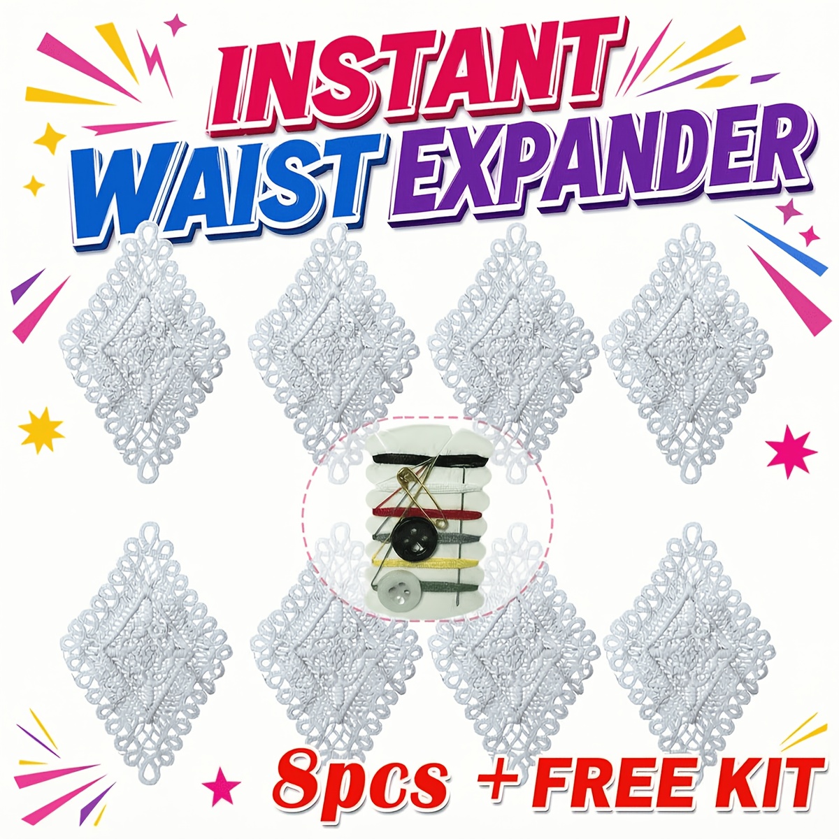 TEMU 8-teiliges Set (Enthält 1 Nähwerkzeug-Set) Premium Kleidung Reparatur Flicken Set, Sofortiges Notfall-Strapset, Seitennaht Verlängerungsset,