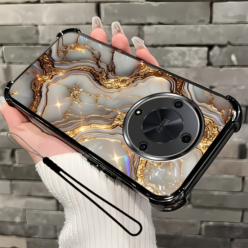 TEMU Phone Case: 2d Flat Starlight Marble, Phone Case,suitable Magic6 Lite,with Phone Lanyard,high Quality Case Anti-drop Anti-scratch Minimalist