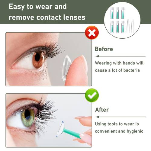silicone wear accessories 2 white tweezers for removal hygienic adsorption holder suitable for soft and hard lenses ideal for travel and daily use lightweight and portable design green version