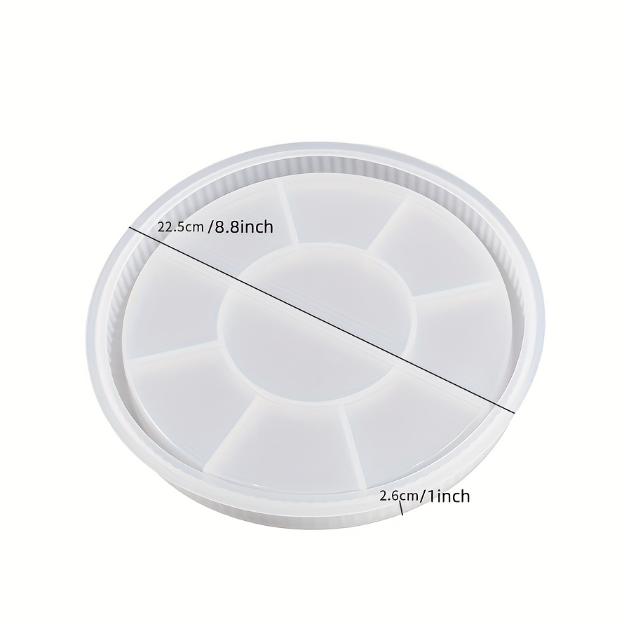 Resin Mold Drip Casting Gypsum Cement Coarse Stripe Round Tray Lace Dish Storage Plate Flower Pot Base Silicone Mold