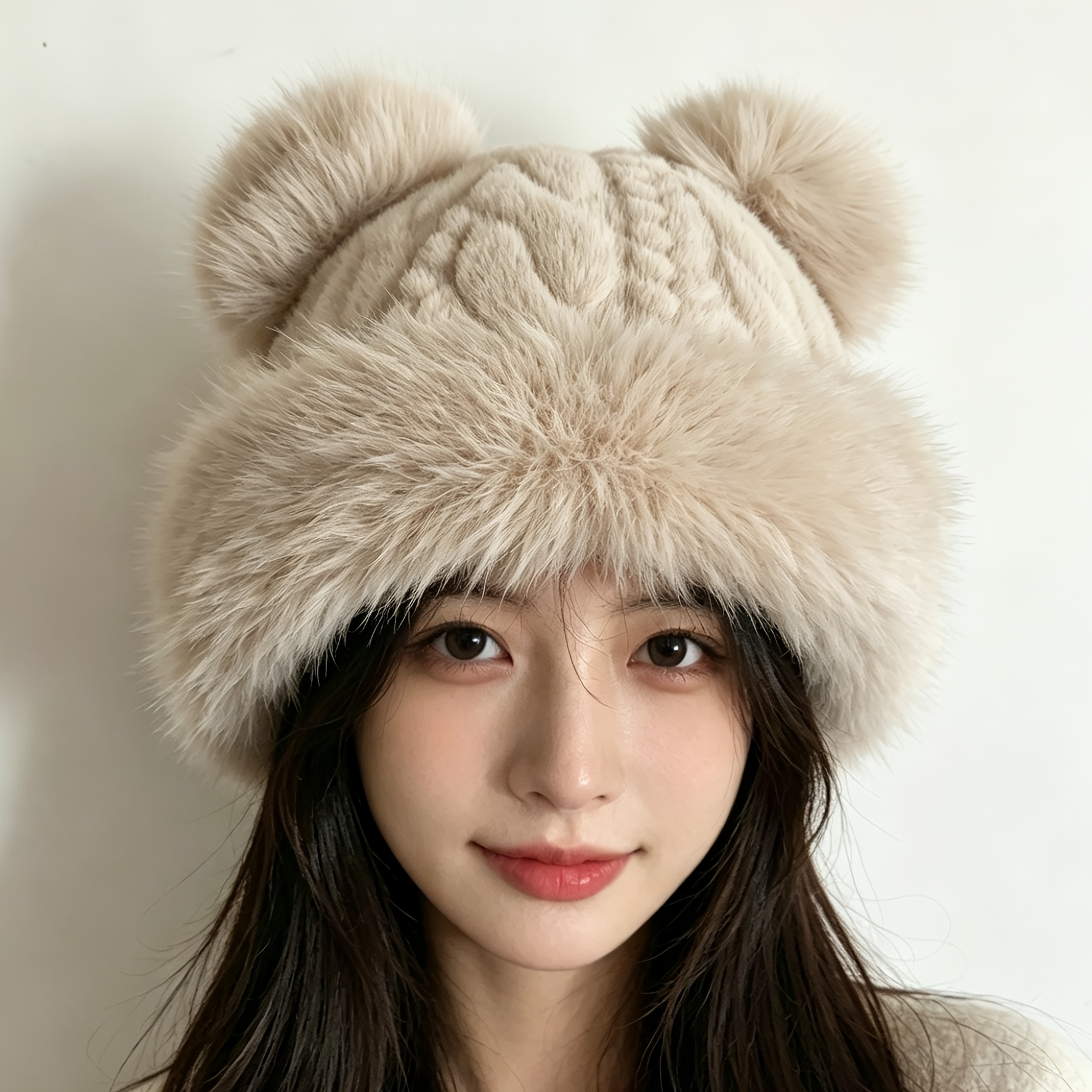 TEMU 몽골식 플러시 귀마개 모자 - 얼굴까지 보호하는 겨울용, 추운 날씨에 적합한 가볍고 따뜻한 귀마개, 손세탁 가능, 신축성 없는 사이즈, 일상용 및 야외 활동용으로 활용 가능