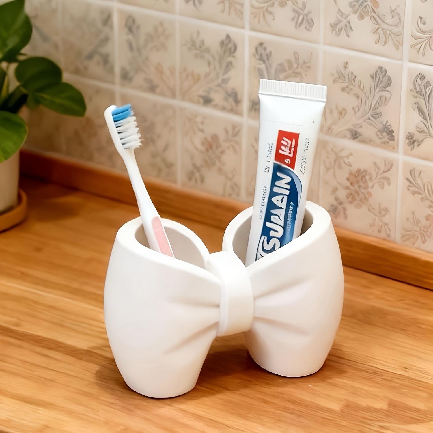 TEMU * Boîte de rangement pour tiroir de bureau Zxf, porte-brosse à dents/conteneur pour stylos - Matériau plastique, boîte de rangement pour nœuds,