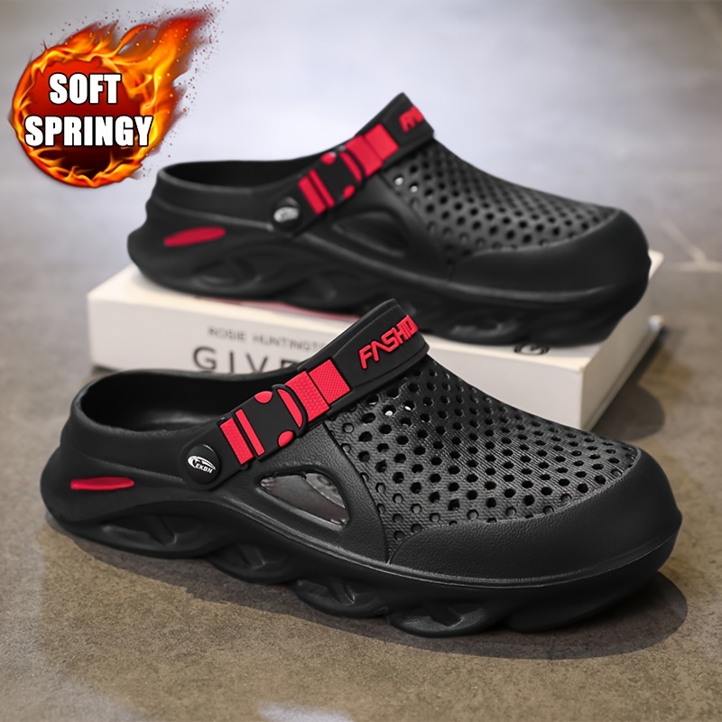 Image of Hole-toe Men's Summer Slippers Men's Non-slip Garden Shoes Outdoor Wear Dual-use Indoor Beach Sandals Men