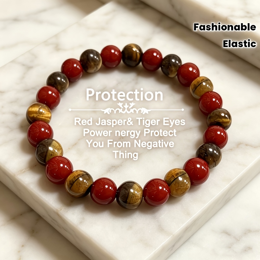 TEMU Pulsera elástica de -marrón, 1 pieza, estilo , adecuada para protección negativa / superposición diaria / regalo o uso personal, puede ser un
