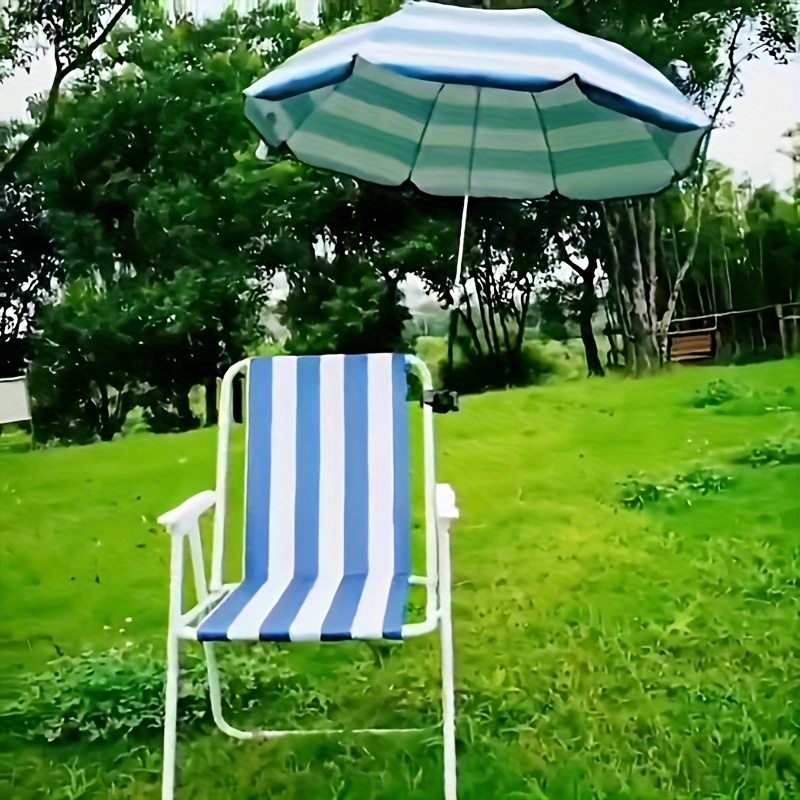 

Parasol de chaise de plage réglable de 43 pouces, avec pince, Style classique, Protection UV de direction, Parasol universel de plage en bord de mer, 1 pièce