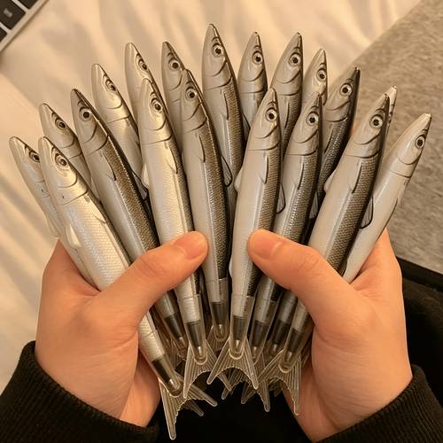 8 12pcs fish black gel pens funny fish shaped pens creative humorous simulation fish ballpoint pens black gel pens