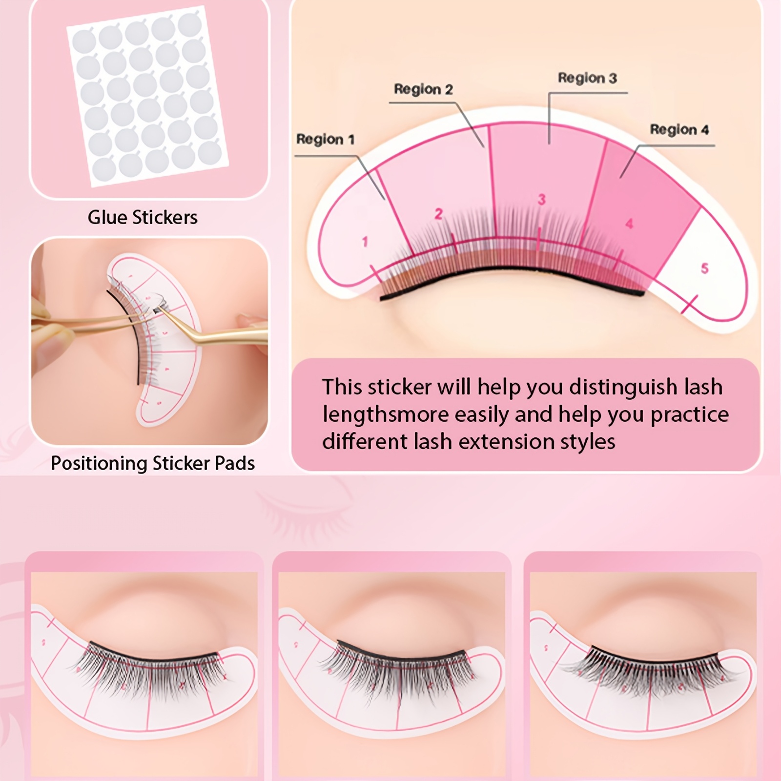 false eyelash tool set model head tweezers brush practice eyelash dense arrangement eyelash positioning sticker cleaning brush ring set tools for novices to practice grafting eyelashes dense arrangement eyelash and thickness random details 2