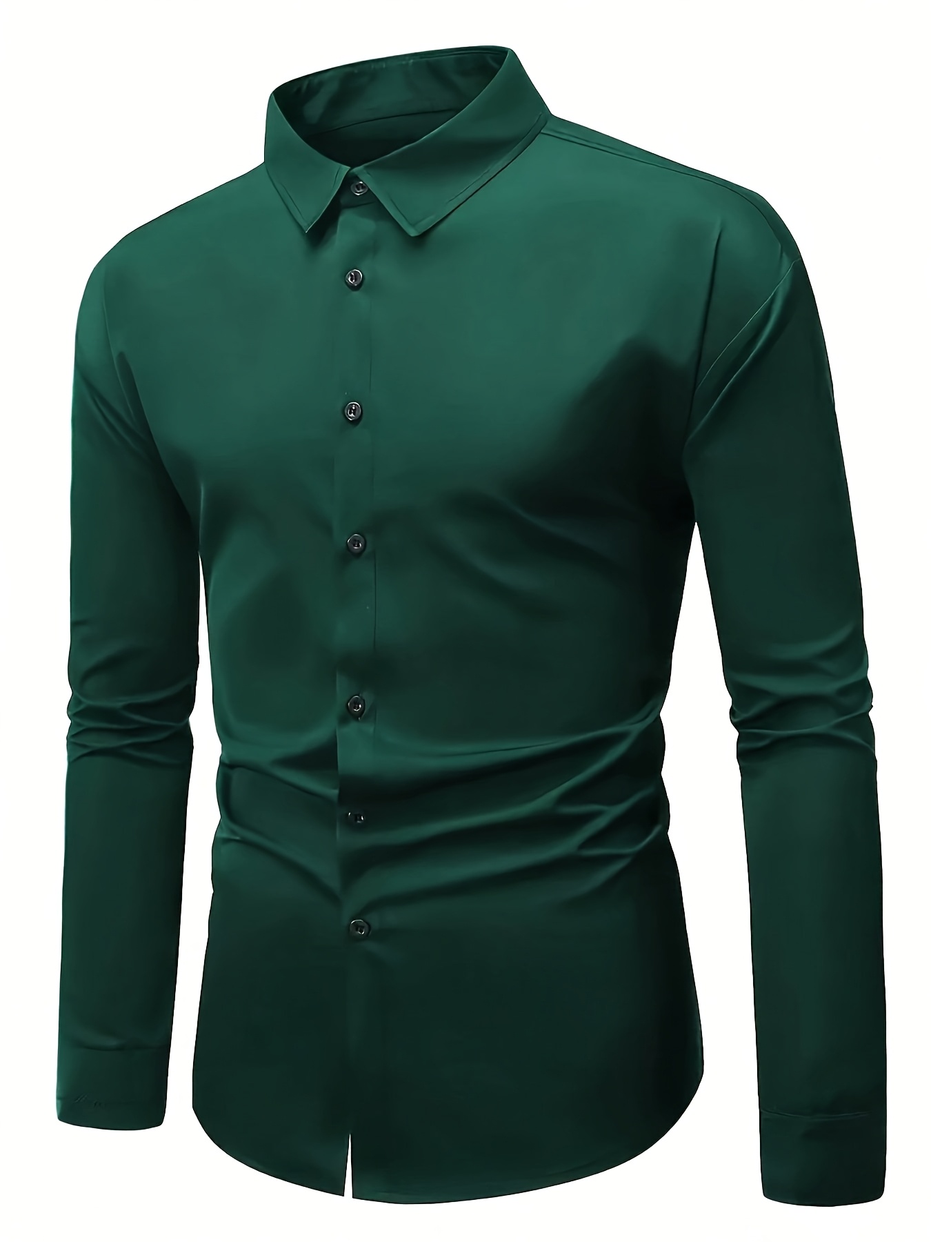 Camisa Verde Camisas Informales Hombre Camisa De Vestir De Manga