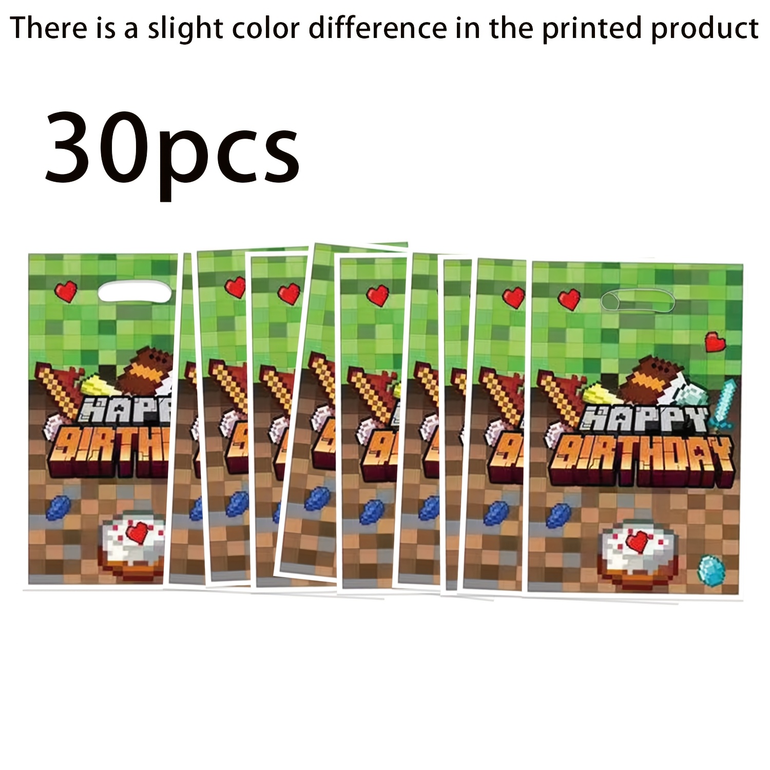 TEMU Sacchetto Bomboniera con Motivo a Cuore e Torta Pixel - Plastica Resistente, Sacchetto Regalo per Feste, Sacchetto di Plastica Portatile con ,