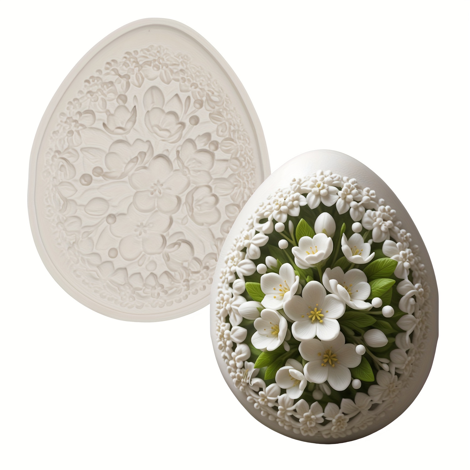 Silicone Flower Egg Mold | Clay And Plaster Modeling Tool For Chocolate And Candy Decoration, Suitable For Christmas, Halloween, Easter, Hanukkah, Thanksgiving