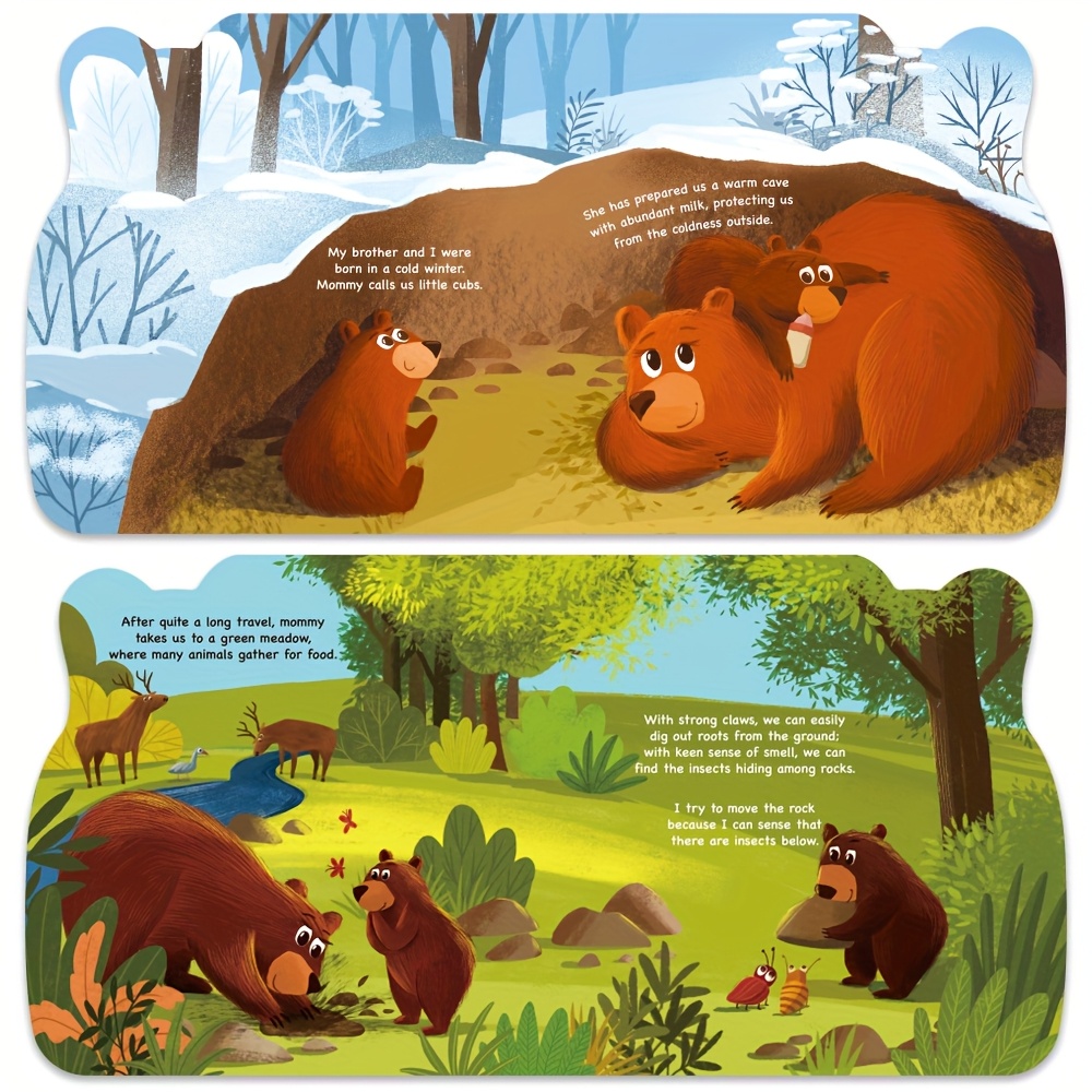 baby bear shaped books, bedtime story, family interactive books, intimate parent-child relationship, learn how to love, growing story, Ideal Birthday, Holiday Gift for Bedtime Reading, Travel toys for Preschool English learning Fun Time