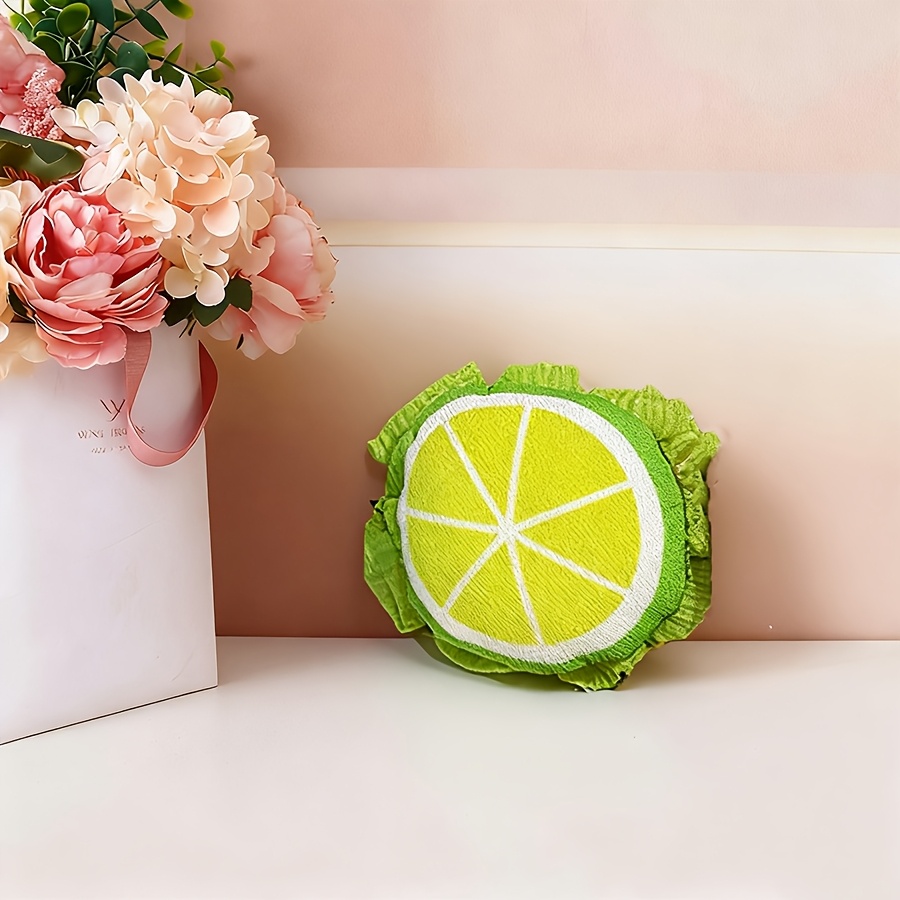 Fruit-Shaped Bath Sponge with Dual-Layer Mesh Design