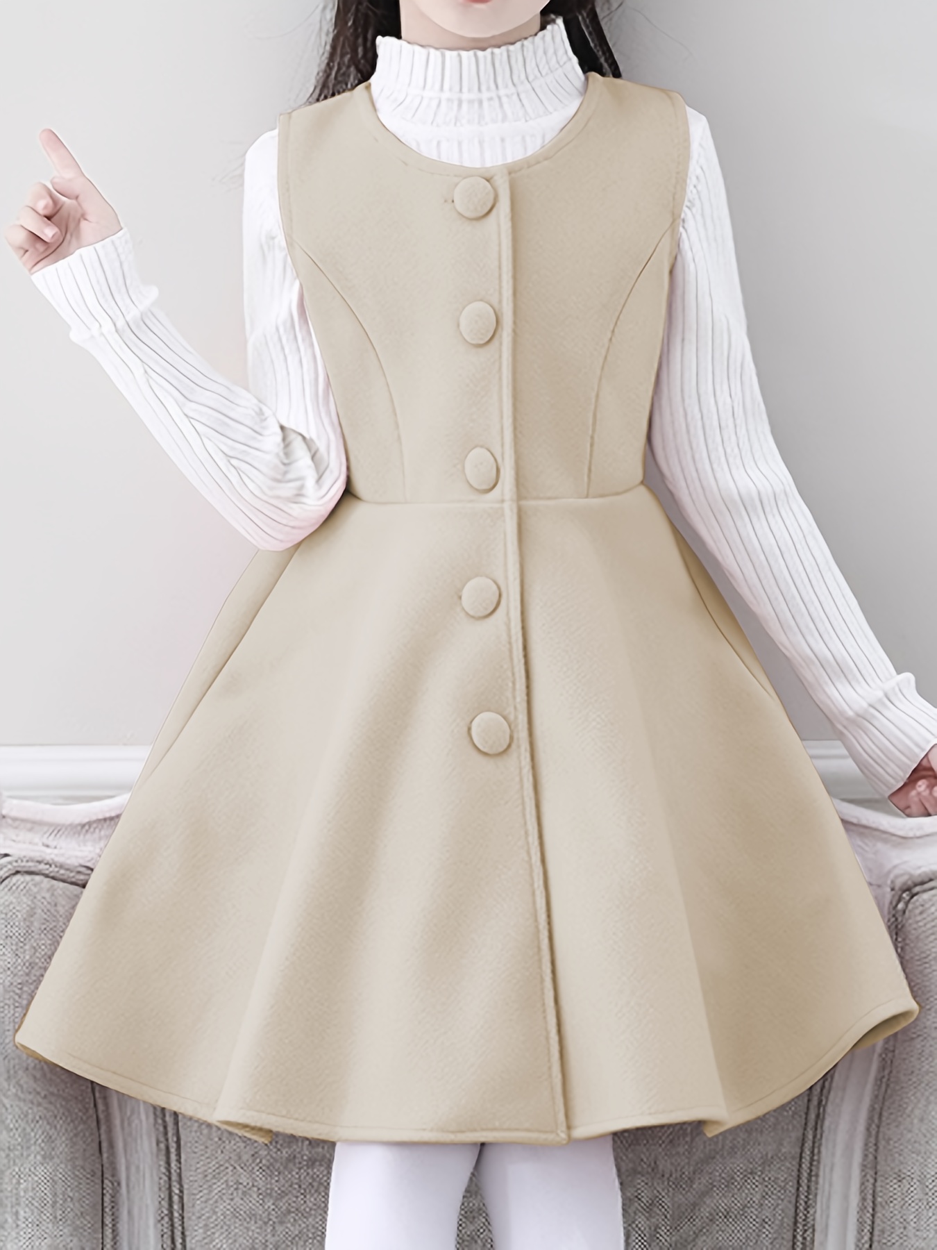 2pcs girls winter coat dress set elegant red jacket dress Temu