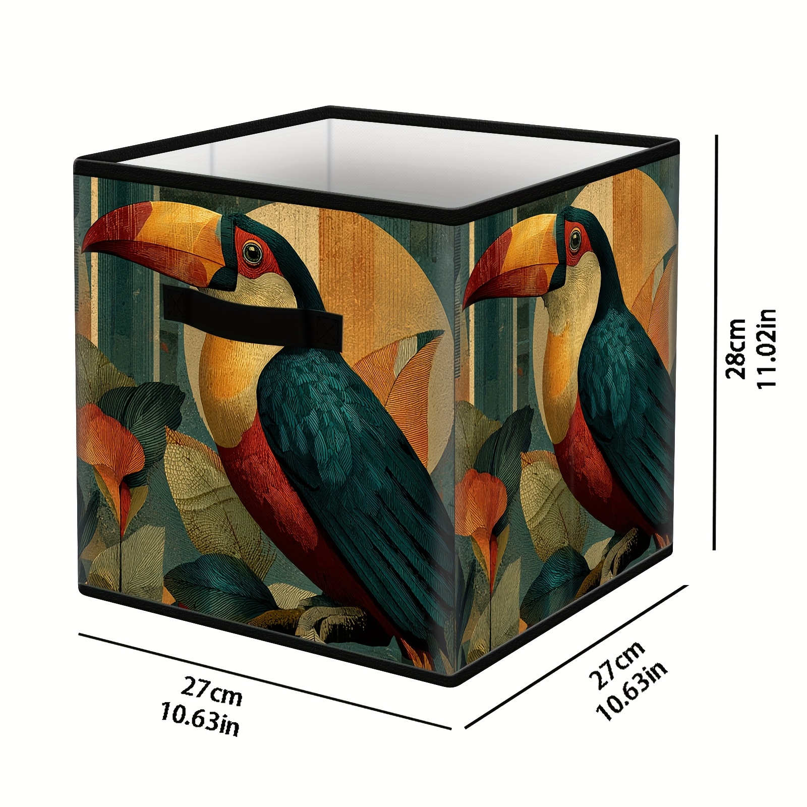 TEMU Panier de Rangement Pliable avec Oiseau - Pliable , Adapté pour - Panier avec Illustration de , de Place et -Désordre