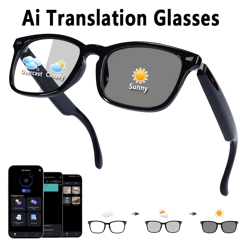 Gafas Inteligentes con IA - Con Traducción en Tiempo Real en Más de 100 Idiomas, Notas...