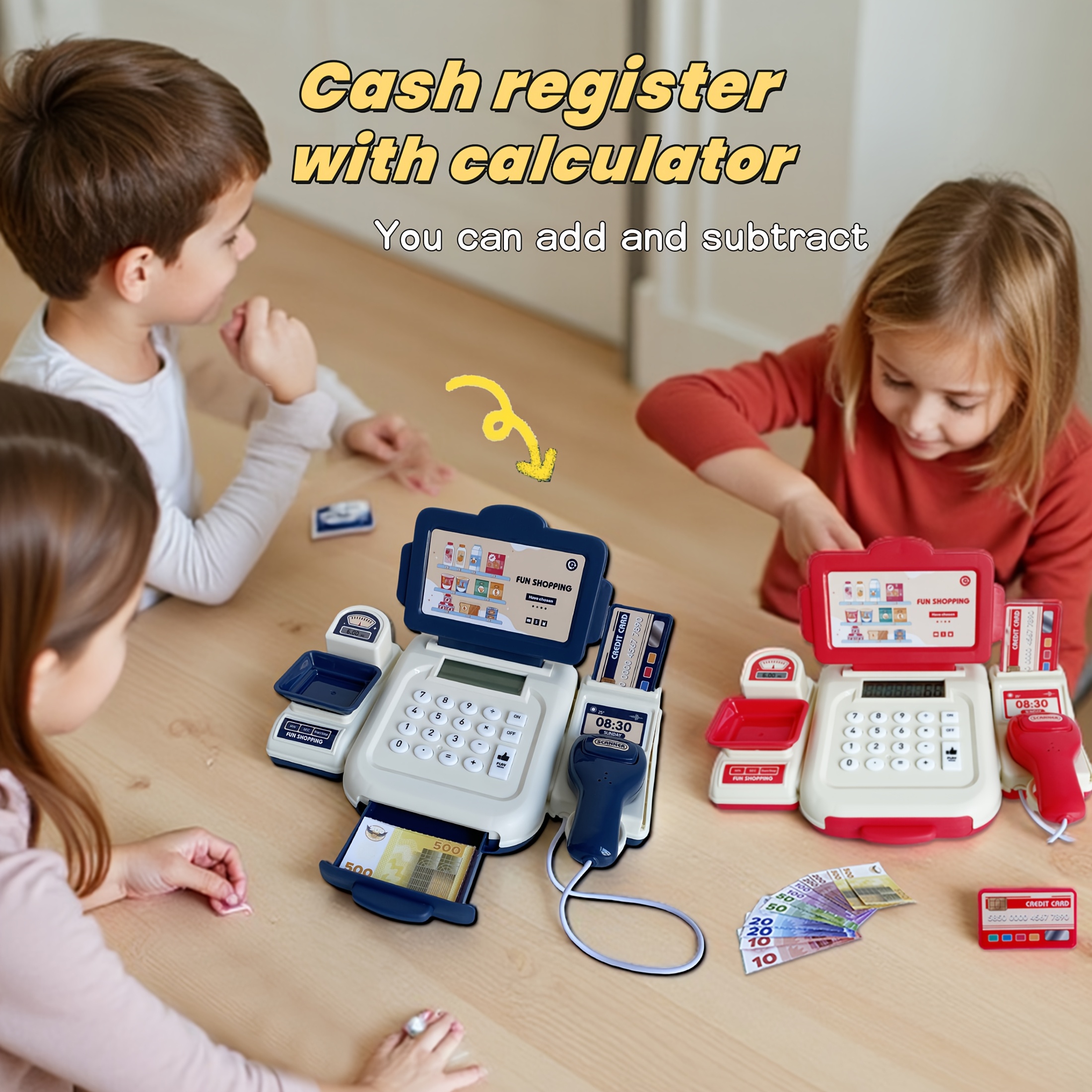 Interactive Cash Register & Calculator Playset for Kids