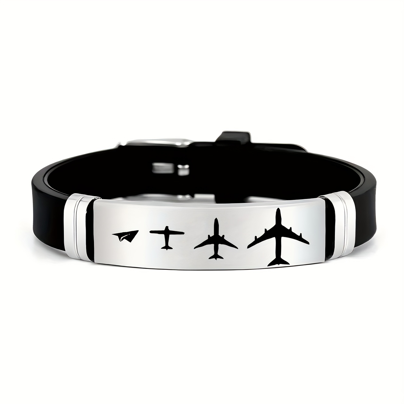 TEMU Aircraft Evolution Pattern Bracelet, Design - Suitable For Daily Casual And Airline Activities Accessories, Designed Specifically For Pilots & Enthusiasts, Ideal Birthday Or Christmas Gift