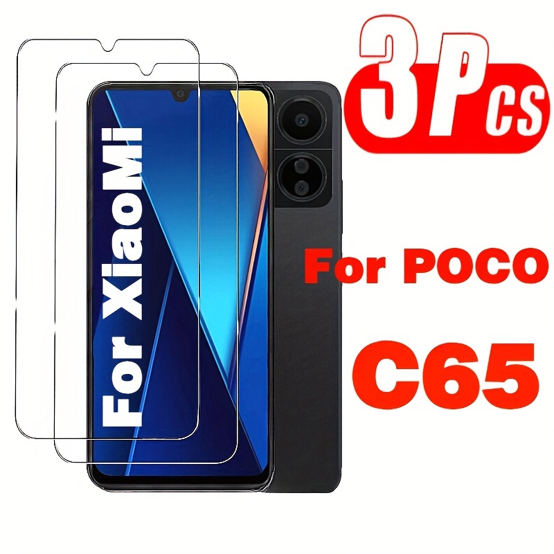 

3 Pack Tempered Glass Screen Protector For Poco C65 4g, High , Resistant, Surface Screen Guard