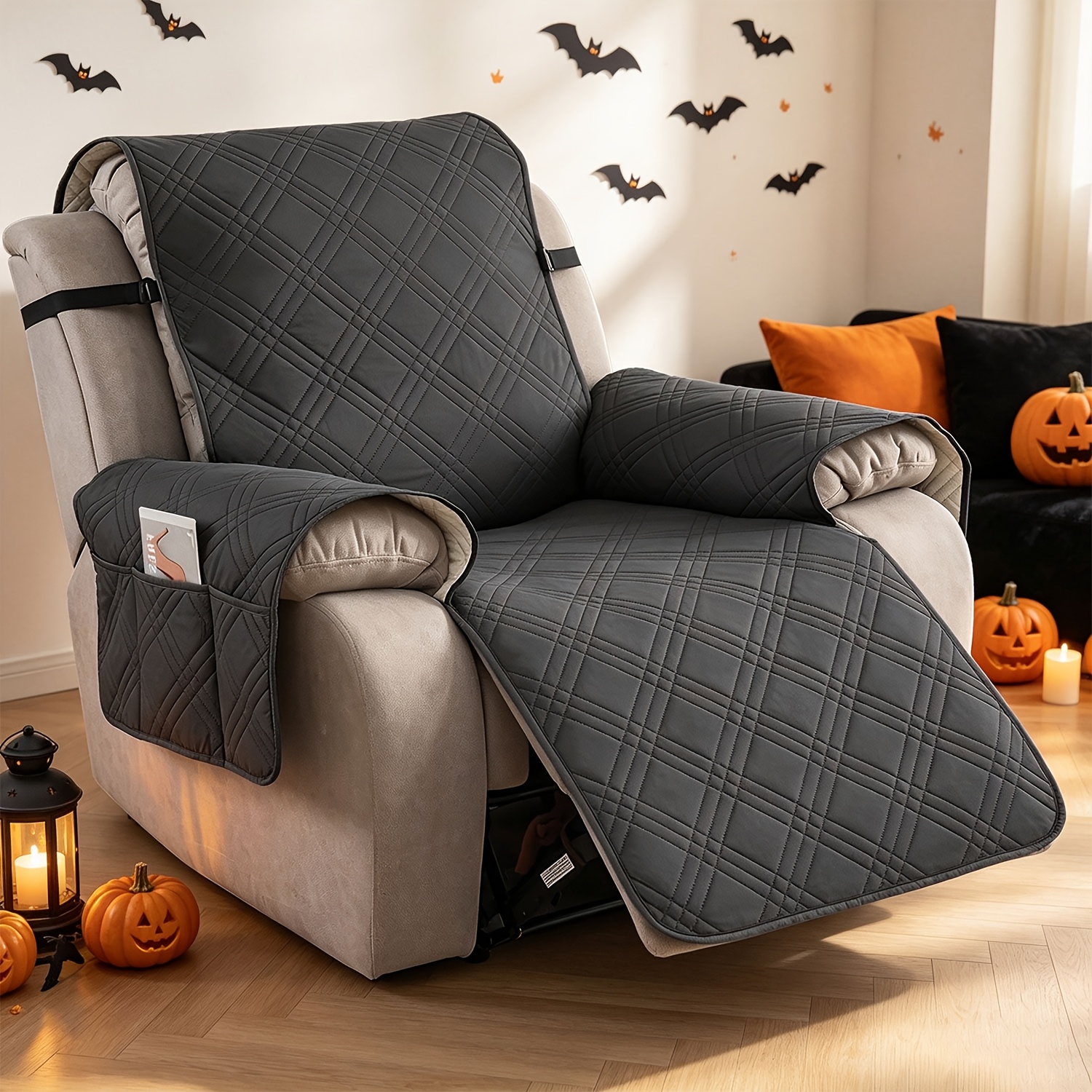 item picture 1pc 100 waterproof recliner chair cover non slip recliner covers for recliner chair with   scratch resistant sofa slipcover washable furniture protector   for living room bedroom and study halloween home decorations