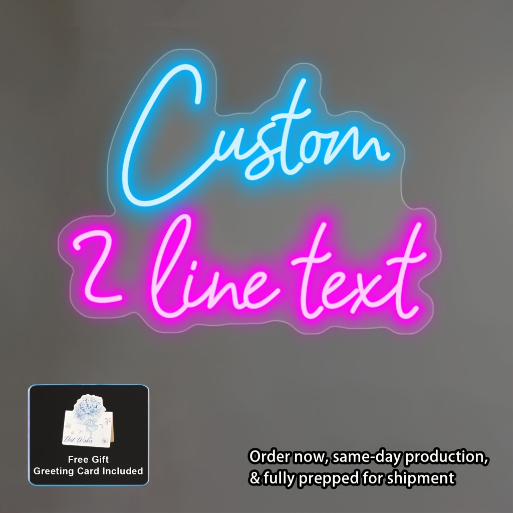 TEMU Large Custom Neon Sign 24/26 Inch, Personalized Led Light Sign - Usb Powered, Dimmable, Suitable For Home/bedroom/bar/cafe/game Room/anime