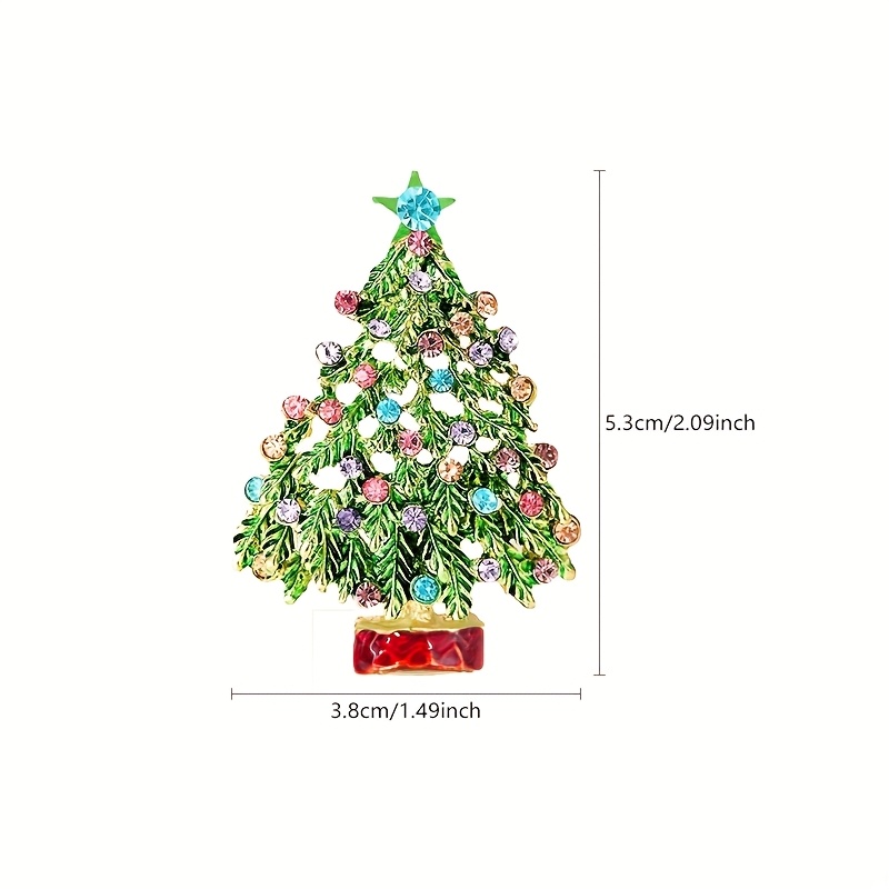 Image of Christmas Series Enamel Christmas Tree Brooch For Dresses, Shirts, Suits, Formal Wear, Sweaters, Scarves, Shawls, And Coats. Exquisite And Elegant Christmas Daily Party Bag Accessory Gift