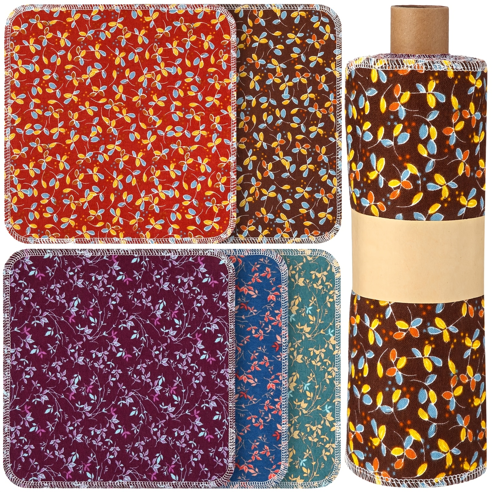 TEMU 25pcs Reusable Paper Towels Reusable Towels Paper Towels Toilet Absorbent Washable Paper Towels With Roll Kitchen Dishcloth For Kitchen