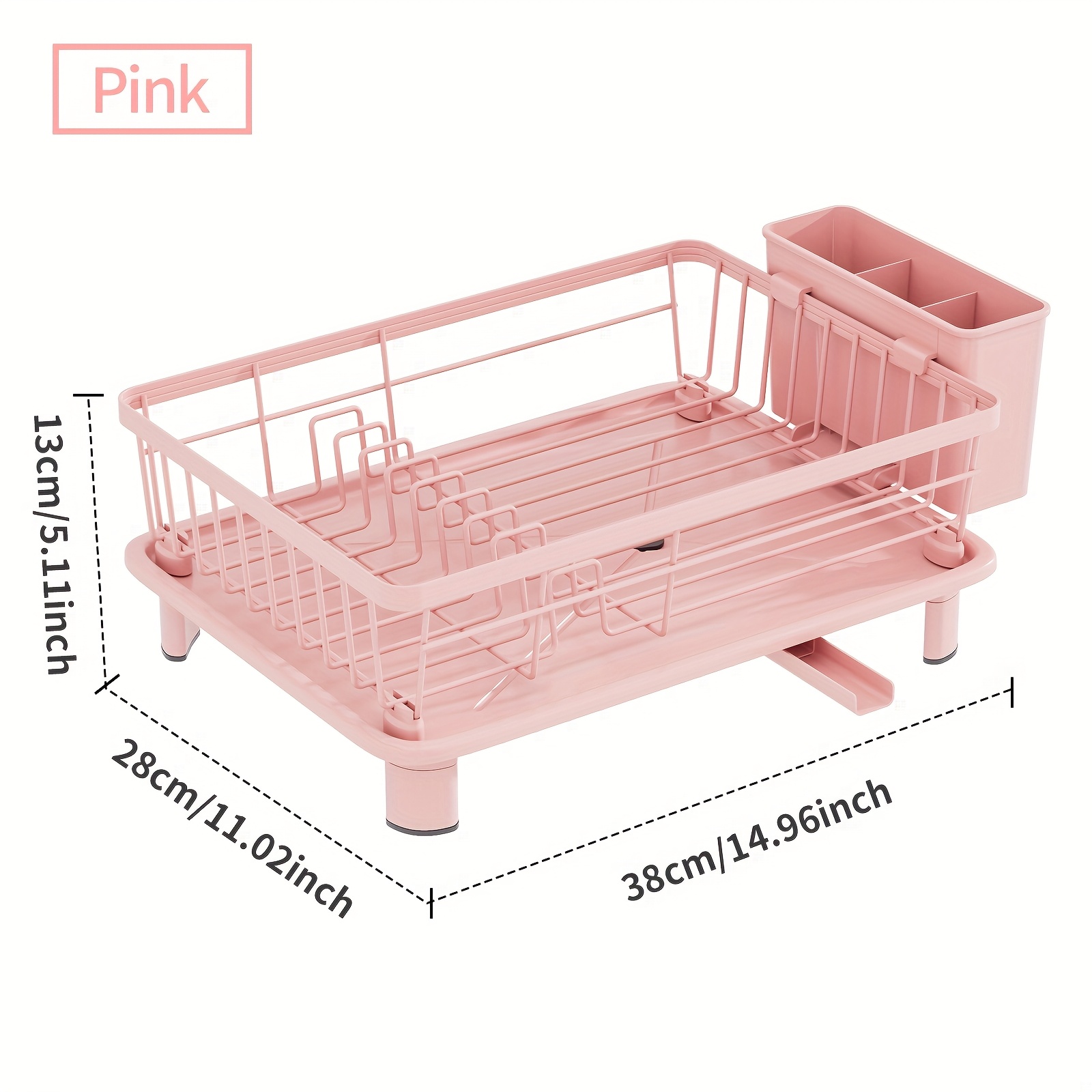 1pc Dish Drying Rack, Space- Dish Rack, Dish Racks For Kitchen Counter, Anti-rusty Dish Drainer With Utensil Holder For Kitchen Counter And Cabinet, Kitchen Additions