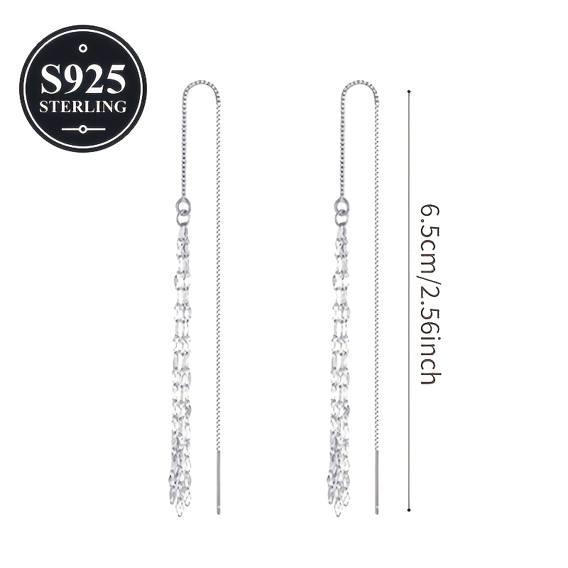 Women's Elegant Long Tassel Earrings, Hypoallergenic S925