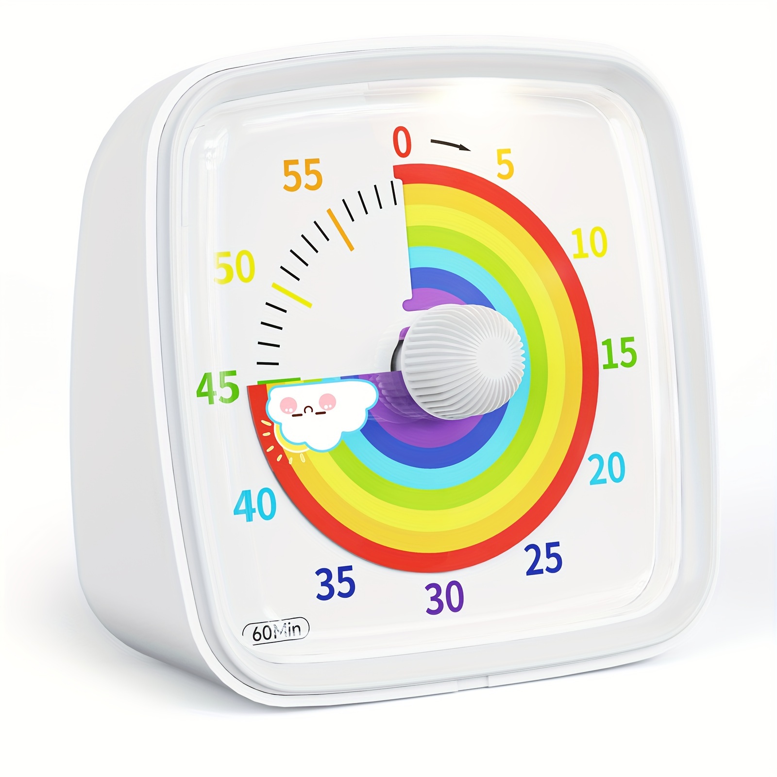 The Yunbaoit Visual Timer Features A Small Night Light, -minute Countdown Timer, And A Silent Classroom Timer With Pattern, Suitable For Home, Kitchen, Or Office Use