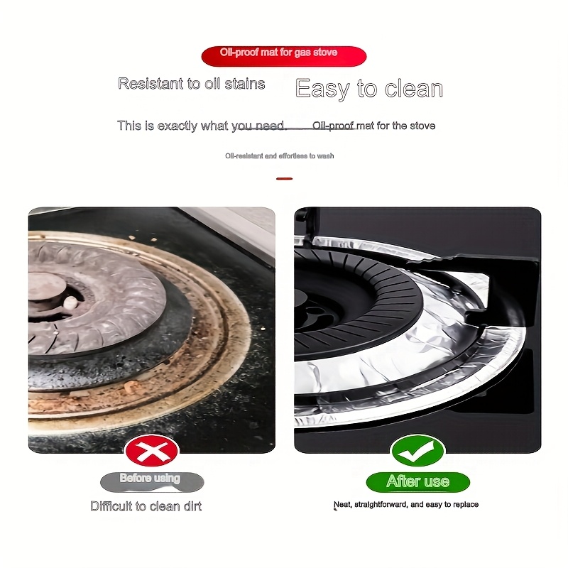 gas stove tin paper oil proof mat gas stove oil proof sticker stove tin paper protective pad circle aluminum foil stove pad round details 2