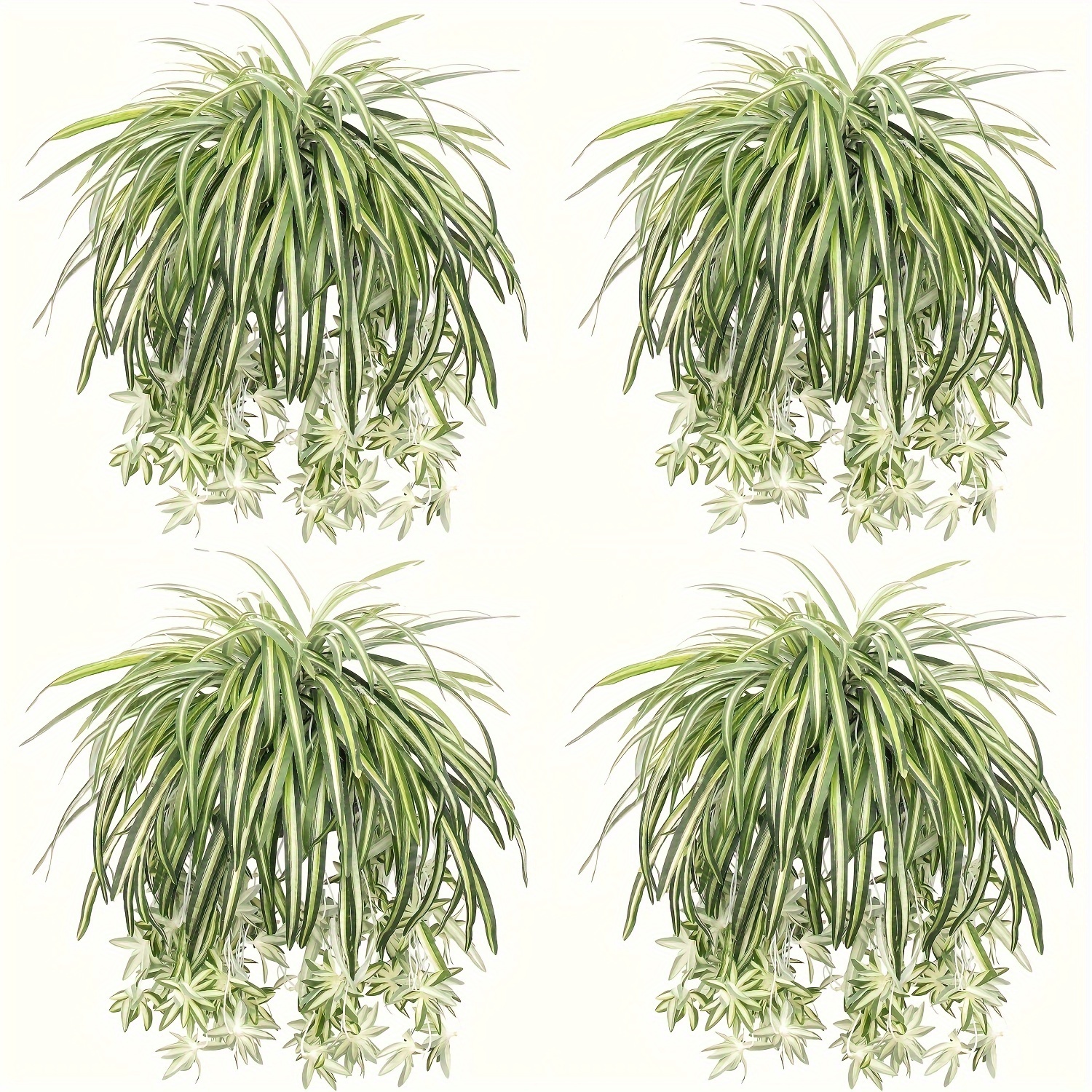 

2 Pcs Artificial Spider Plant For Indoor/outdoor Decor - Uv Resistant, Anti-oxidant, Suitable For Gardens, Farms, And Weddings - No Container Included