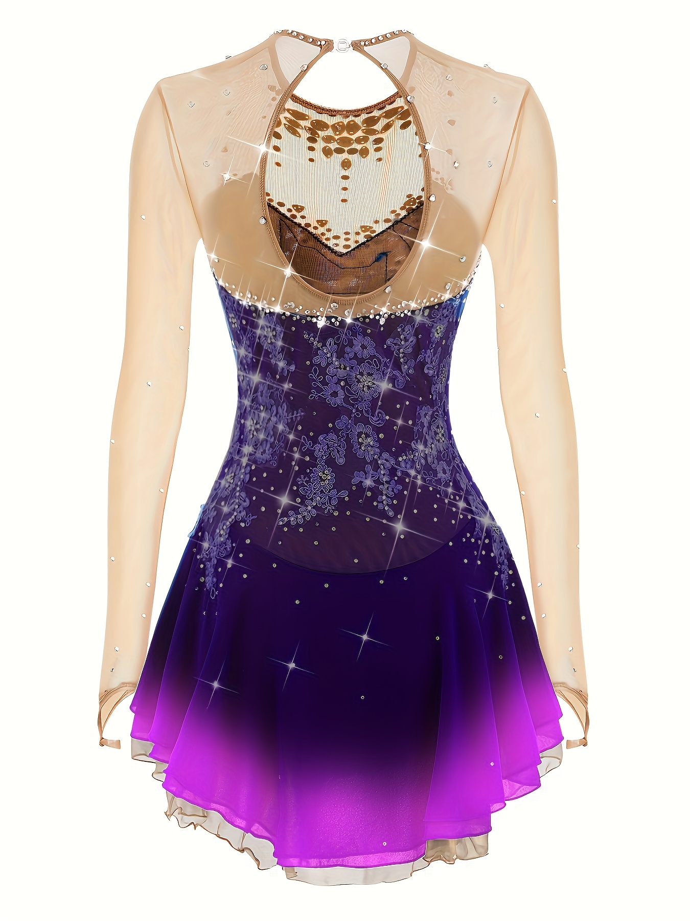 open lace back dress Girl's Empower Figure Skating Dress in Amethyst