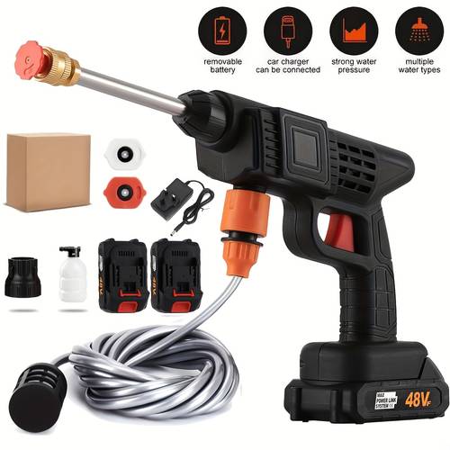 wireless portable pressure cleaner featuring 2 batteries 3000psi cordless rechargeable battery for vehicles gardens homes patios and driveways 5 03 meter hose