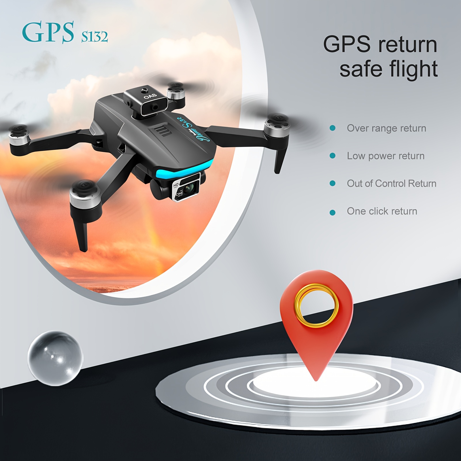 new s132 gps   uav   built in gps one key return dual hd cameras brushless motor intelligent obstacle avoidance perfect toy and gift for adults and teenager details 5