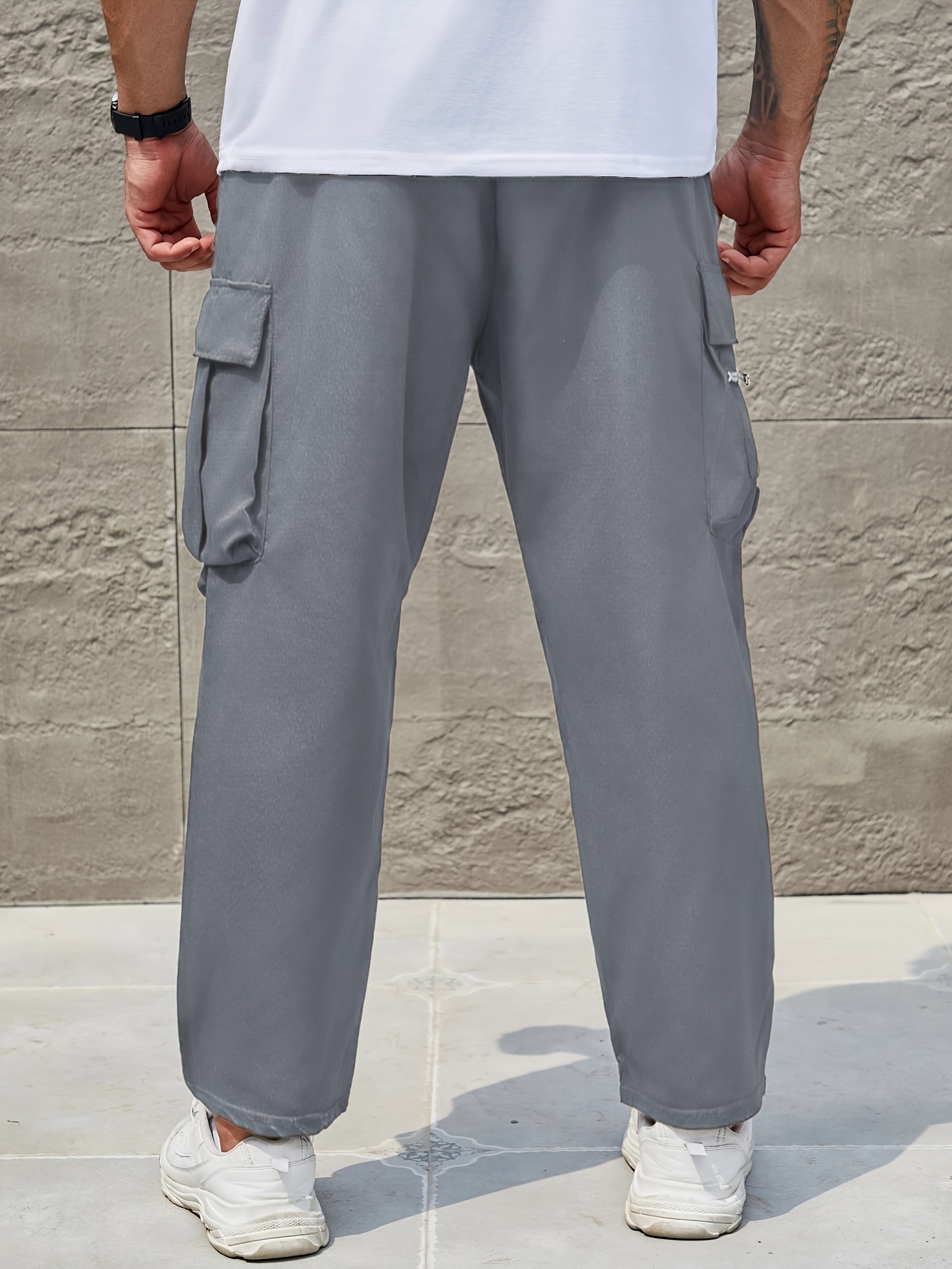 Pantaloni di Lino da Uomo Classici Traspiranti Pantaloni Intelligenti