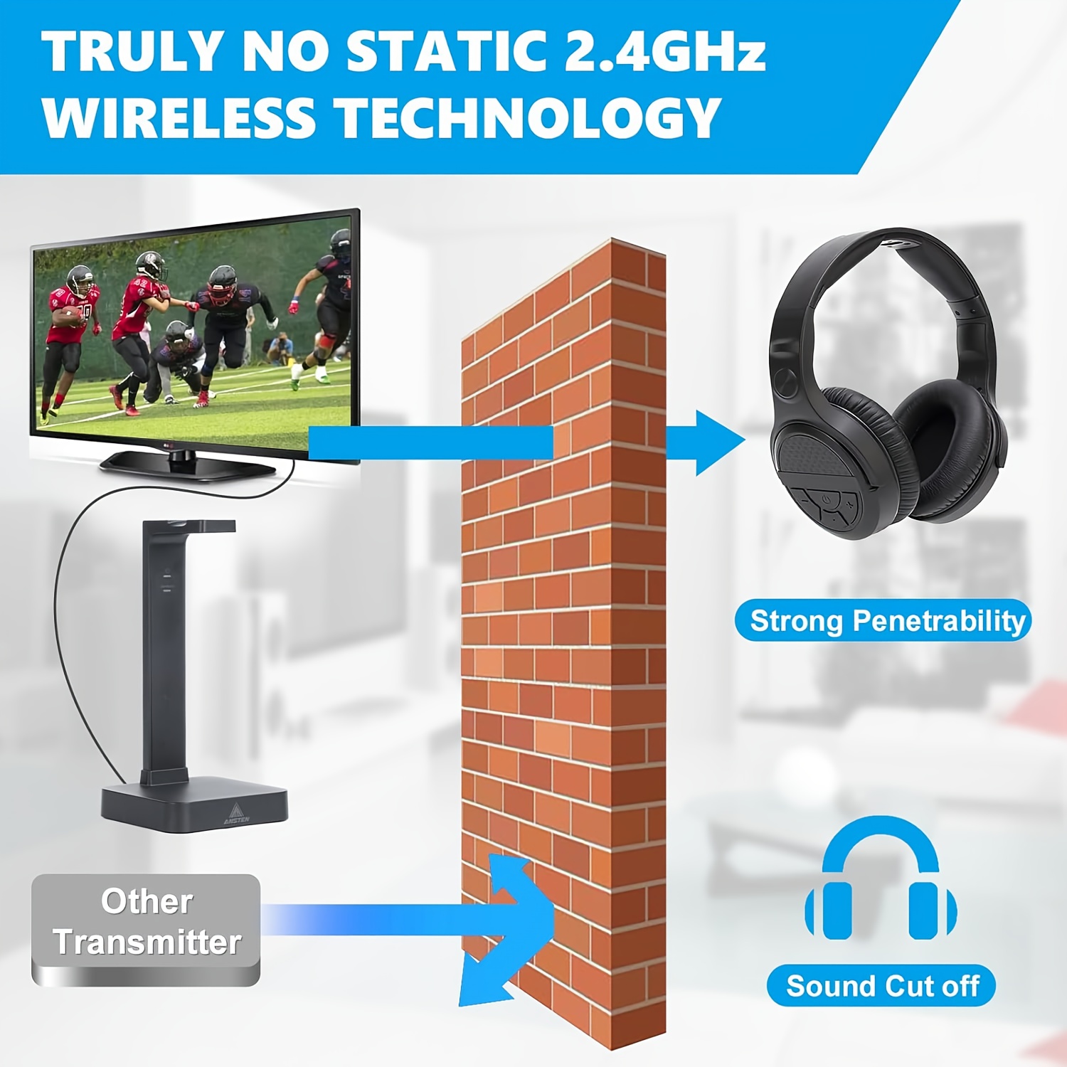 wireless ear headphones digital optical rca Temu