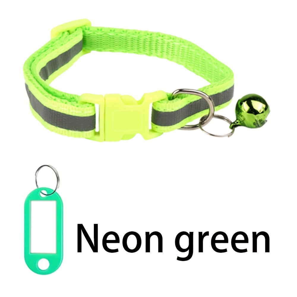 TEMU 1 Set Reflective Breakaway Cat Collar And Name Tags, Suitable For Small Dogs And Kittens, Breakaway Cat Collar, Breakaway Dog Collar, Cat Collar