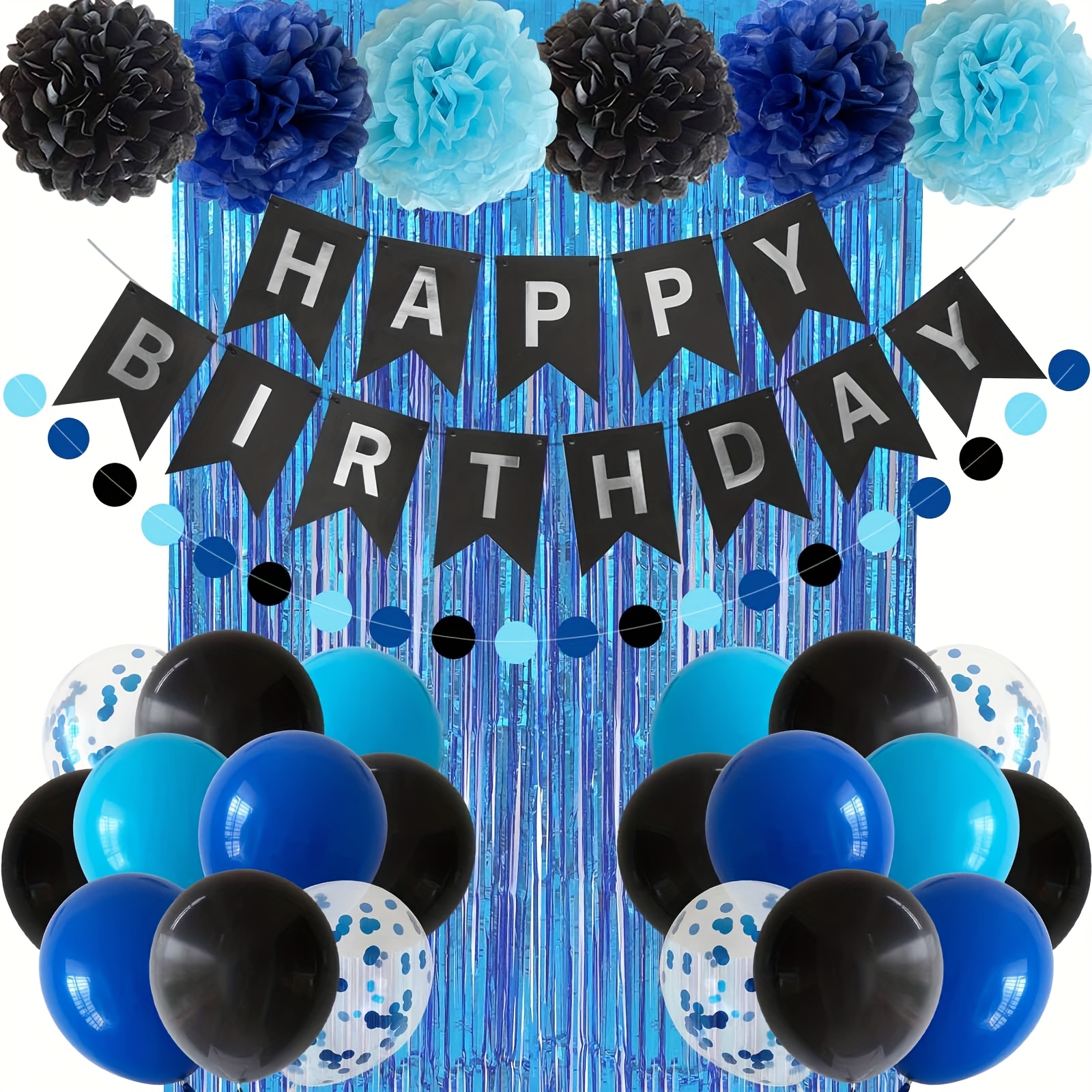 Silbernes Happy Birthday-Banner - Für Geburtstagsparty-Dekoration, Klassisch & Festlich