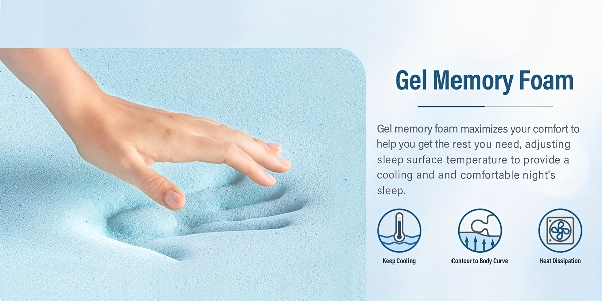 14 inch cooling gel memory foam and 7 zone pocket springs   mattress medium plush mattress in box mattress for cooler night fiberglass free Product details 2
