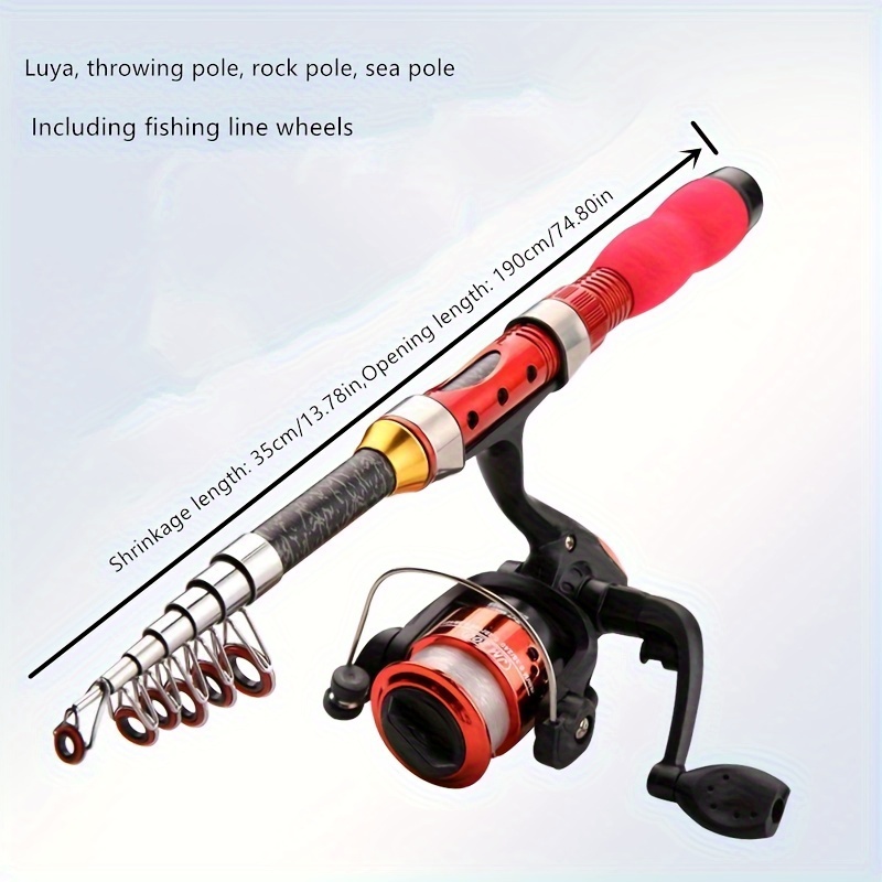 Portable Sea Fishing Rod Reel Telescopic Fishing Pole - Temu
